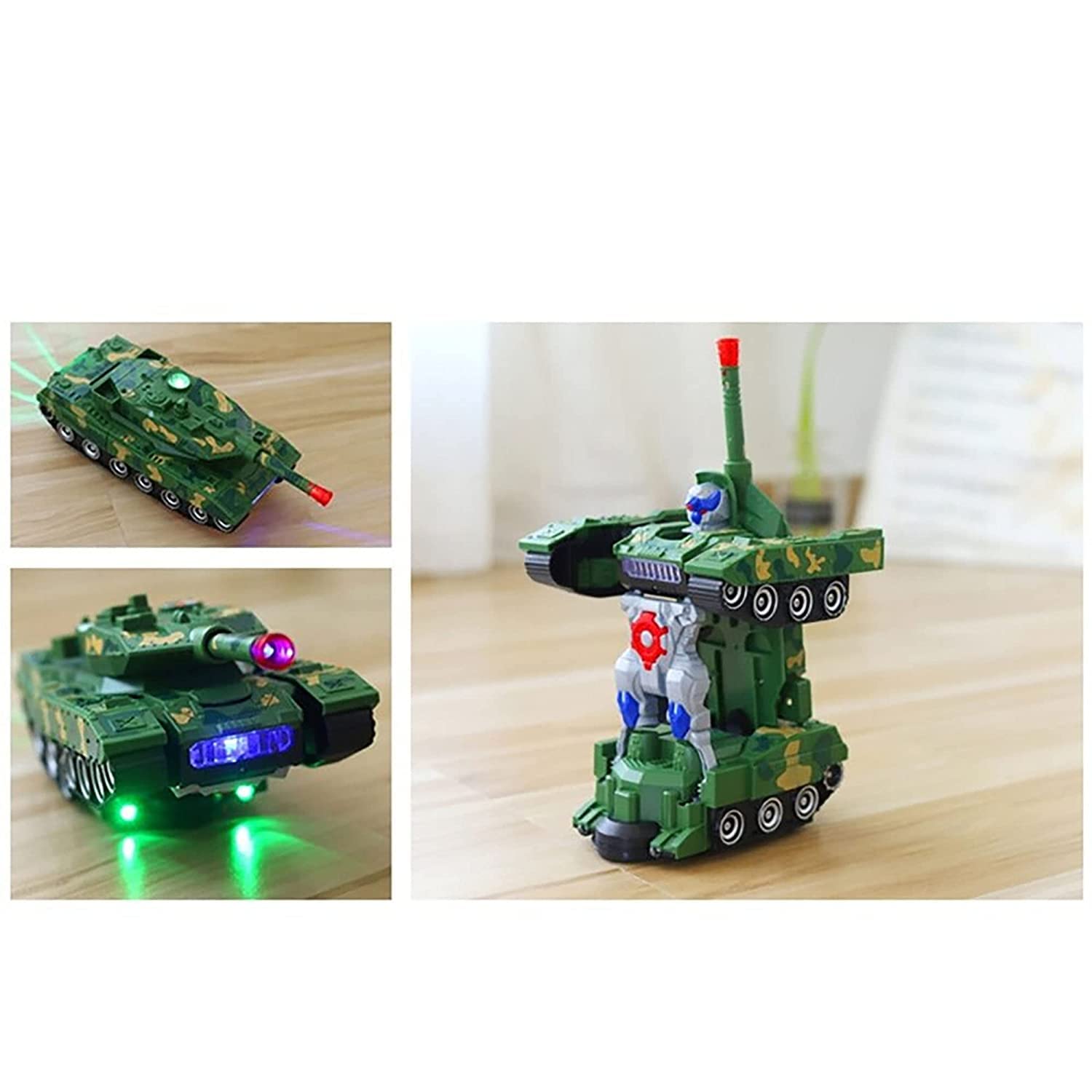 E-ROYAL SHOP Kid Deformation Combat Tank Robot Toy With Light, Music And Bump Function Robot Tank - Image 7 thumbnail