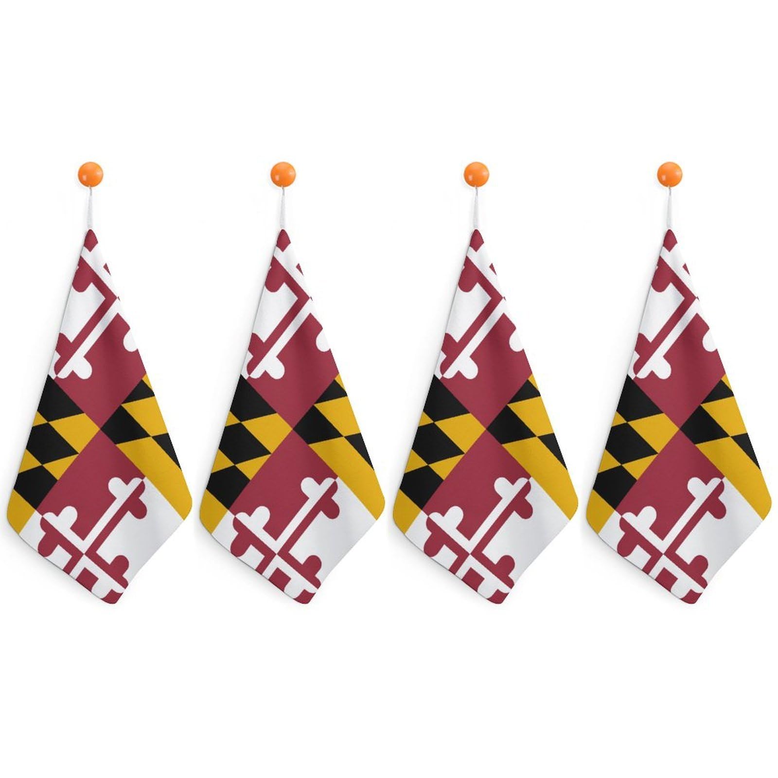 LEDFCVSU 4 Piece Hanging Hand Towels, Flag of Maryland Small Dry Hand Towel for Kitchen Bathroom
