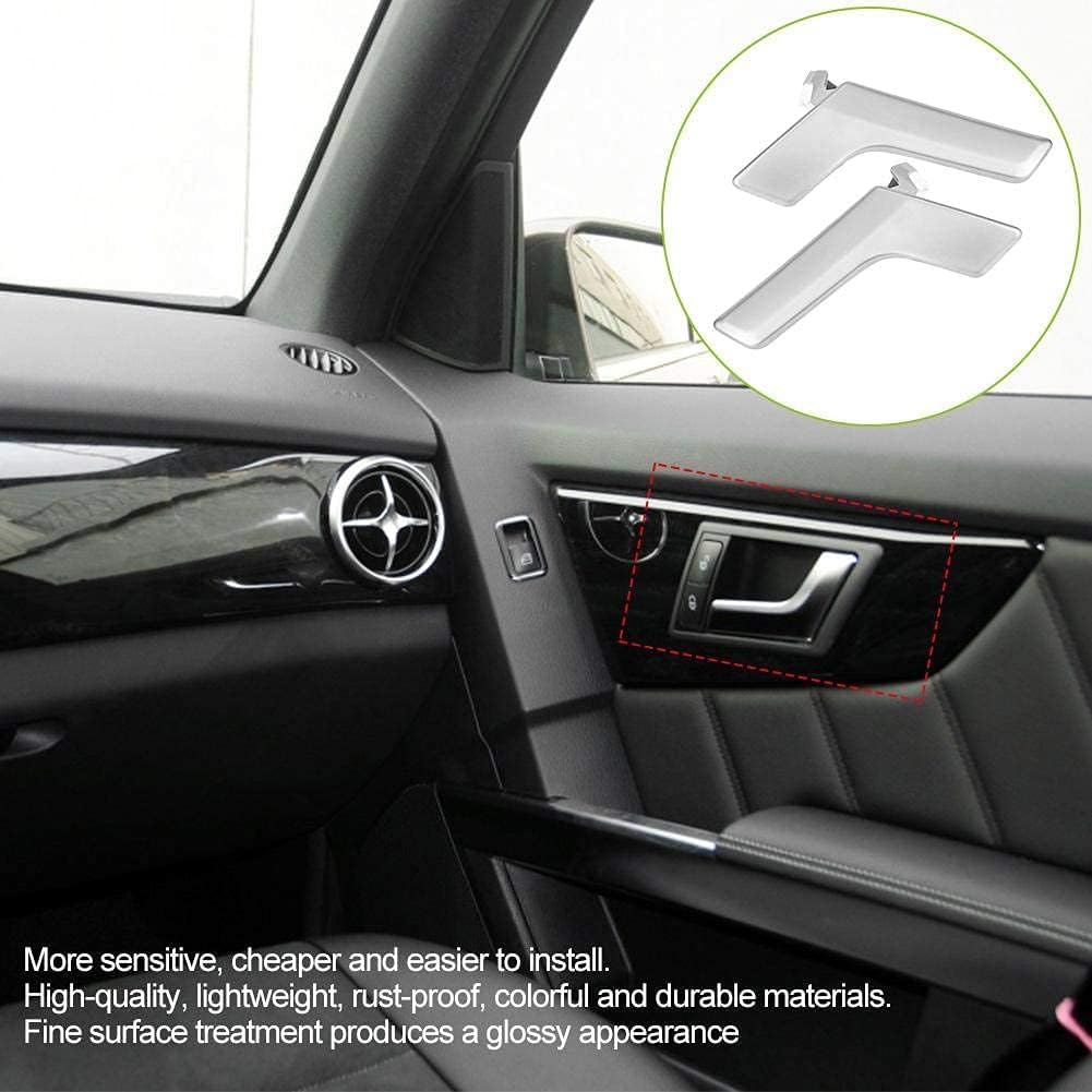 Aramox Pair Car Door Handle Kit,Left/Right Interior Door Handle Repair Silver Fit for -Benz C-Class 09-16/GLK 08-15