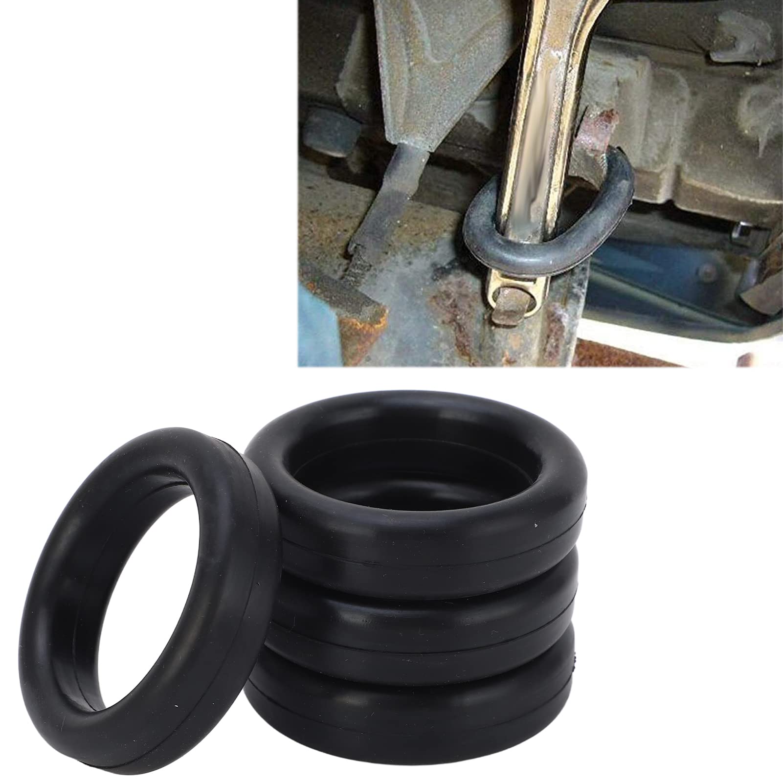 O-Ring-Auto-Auspuff-Aufhänger, 4 Stück 5,1 Cm O-Ring BR554 Auspuff-Aufhänger, Schwarz, Geräuschreduzierung, Langlebiger Auspuff-Aufhänger, O-Ring für Fahrzeuge