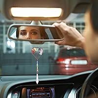 Vista 7 de TIESOME Atrapasoles para colgar en la ventana, árbol de la vida, atrapasoles de cristal en forma de corazón, bola de cristal, prisma, colgante