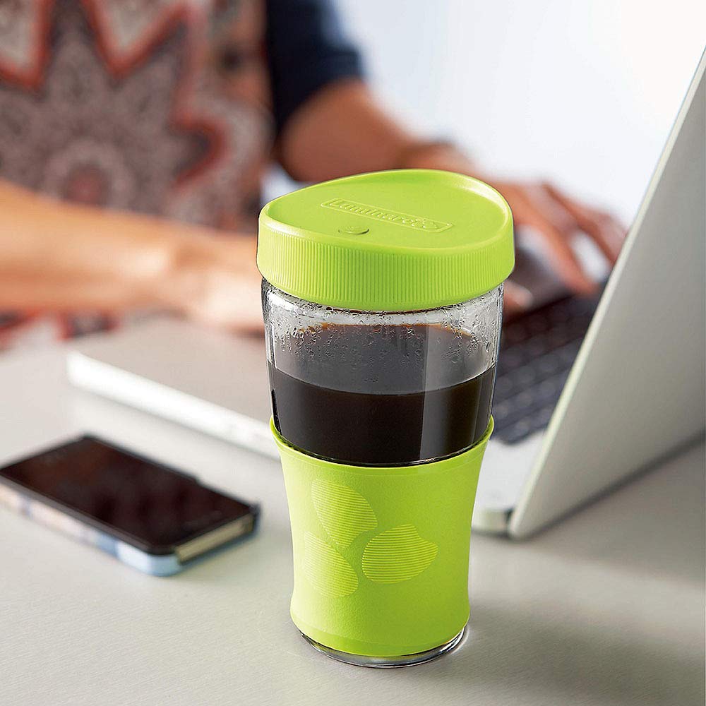 Luminarc - Portable Drinking Glass Bottles, Car Mug, Transportable Direct Drink Jar Bottles, Stylish Mason Jar Bottles, Glass Jars, Leak-Proof - 500 ml (Blue) - Image 6 thumbnail