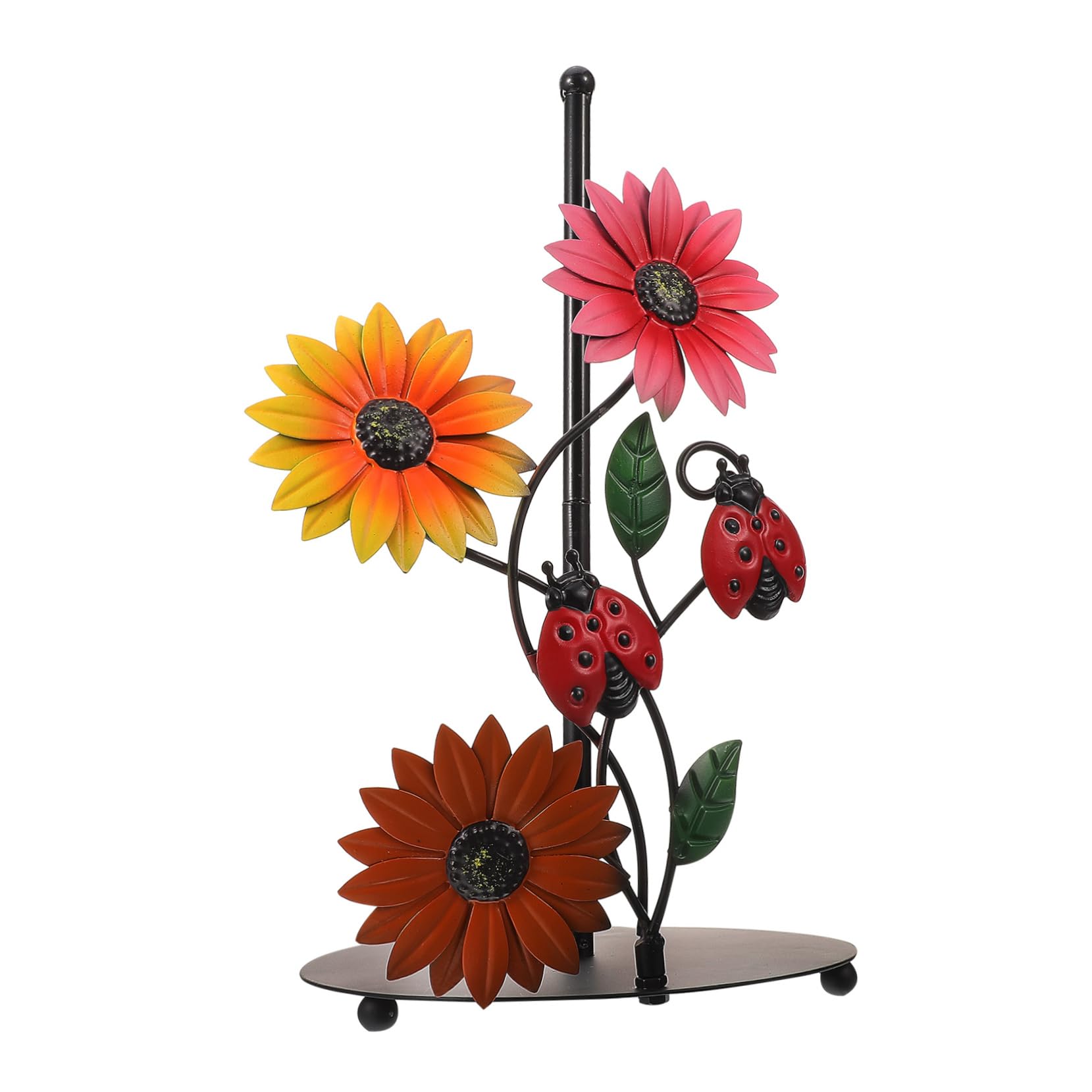 Homoyoyo Portarotolo da Cucina in Ferro, Design Girasole, Base Stabile, Decorativo, per Cucina e Soggiorno, Supporto Verticale per Pezzi di Carta