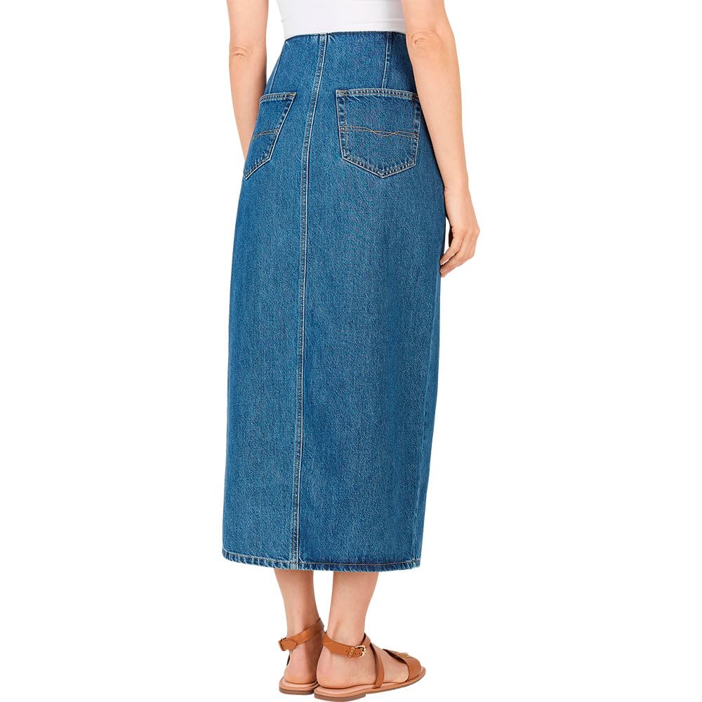Pepe Jeans Falda Midi para Mujer con Abertura, Azul (Mezclilla), S