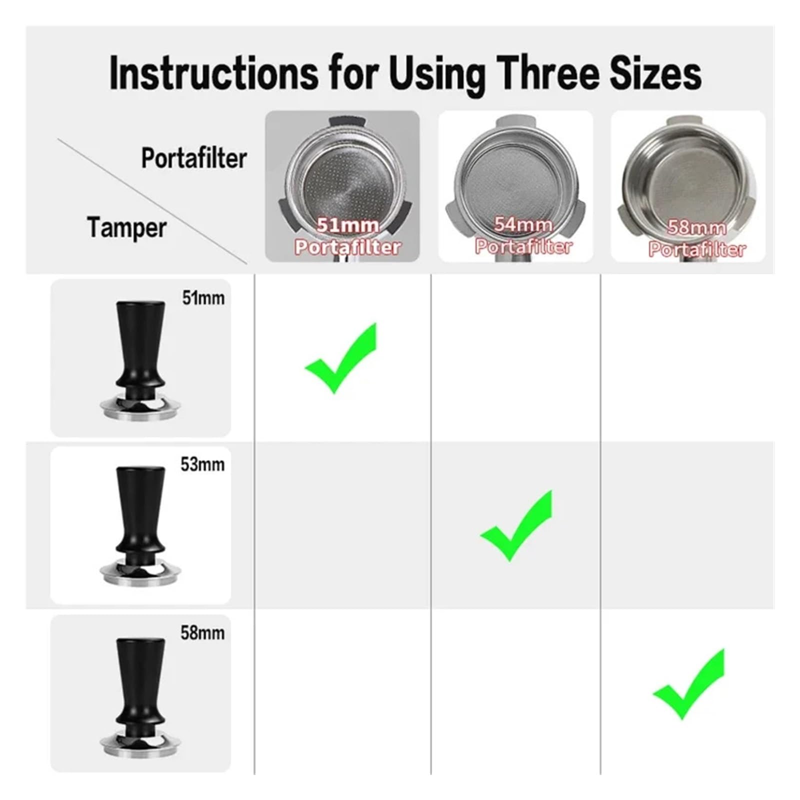 Prensador De Café De Presión Constante (51 Mm, 53 Mm, 58 Mm, Calibrado, 13,6 Kg), Compatible Con Delonghi Y Breville. Accesorios For Cafeteras Espresso Y Herramientas De Barista.(Black 53mm Thread)