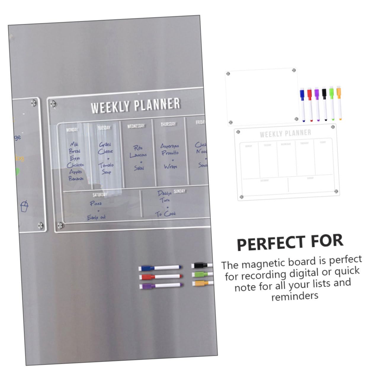 Kühlschrank-whiteboard Abwischbarer Monatsplaner Magnetische Tafel für Kühlschrank Praktische Erinnerungstafel Wiederverwendbare Planungstafel