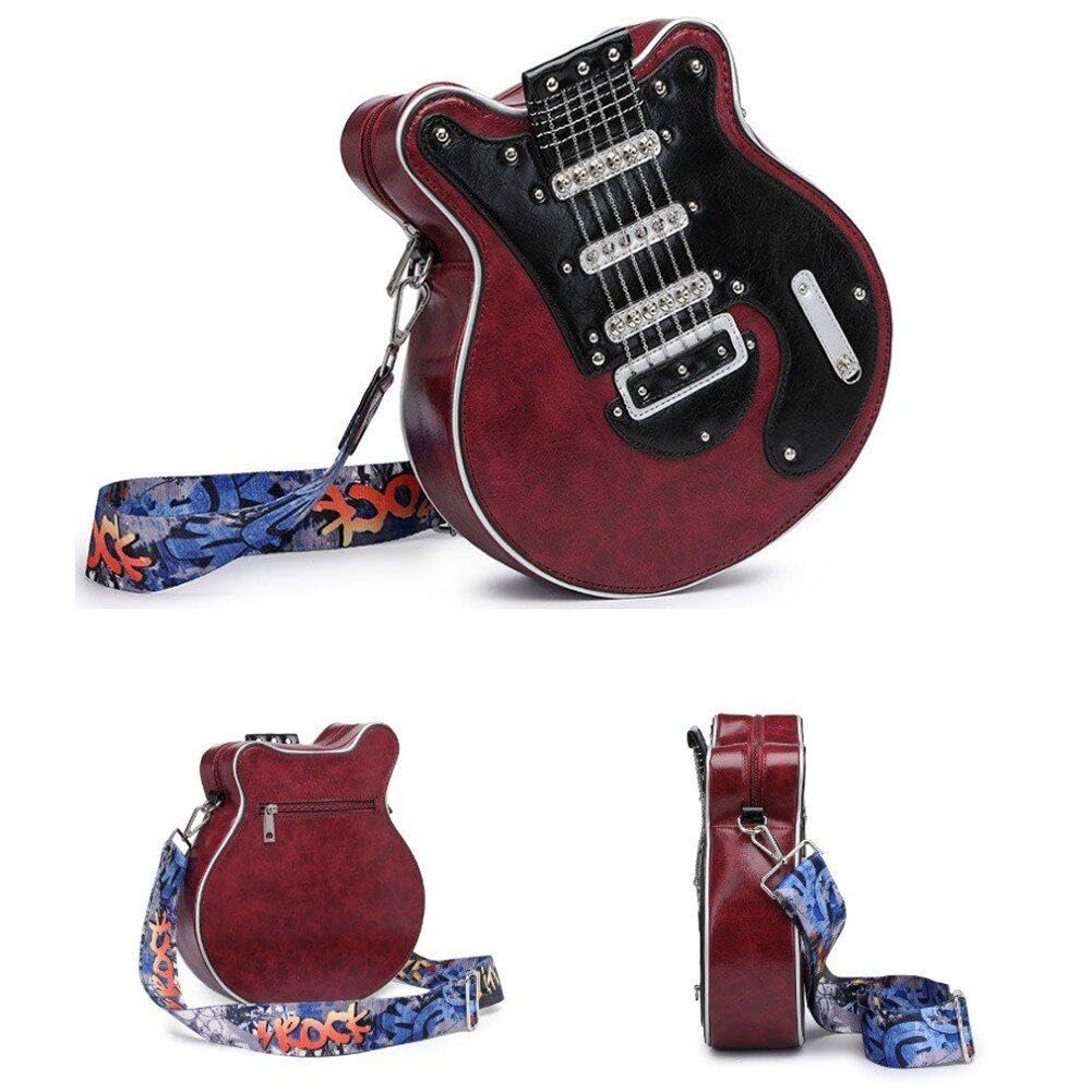 Bolso Bandolera con Forma De Guitarra para Mujeres Y Hombres, Bolso De Hombro De Piel Sintética, Bolso De Mano, Regalo para Guitarra