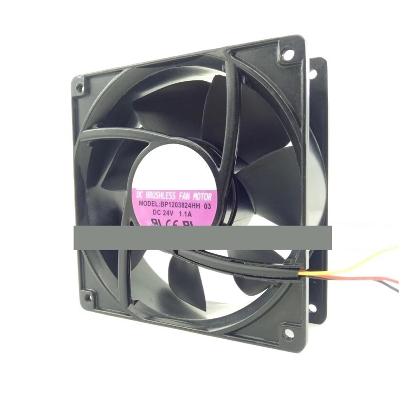 BRODEFUP BP1203824HH-03 12038 DC24V 1.1A 12cm 3-Wire Cooling Fan for Metal Frame 1pcs