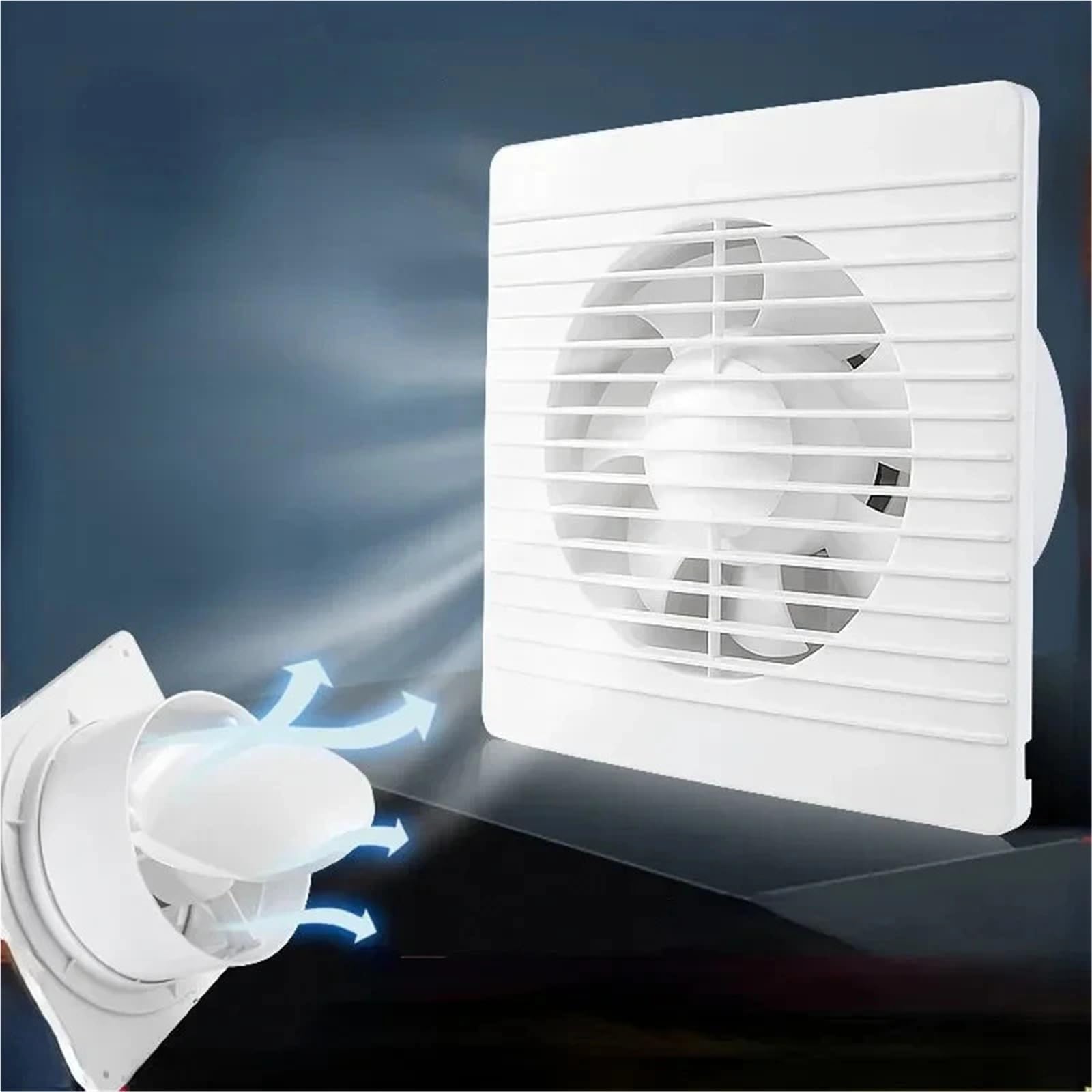 Estrattore Aria, Ventilatore di Scarico, Ventilatore di sfiato a Parete a Risparmio energetico, Design Anti-zanzare, Ventilatore di Estrazione for Bagno, Cucina, WC(8inch)