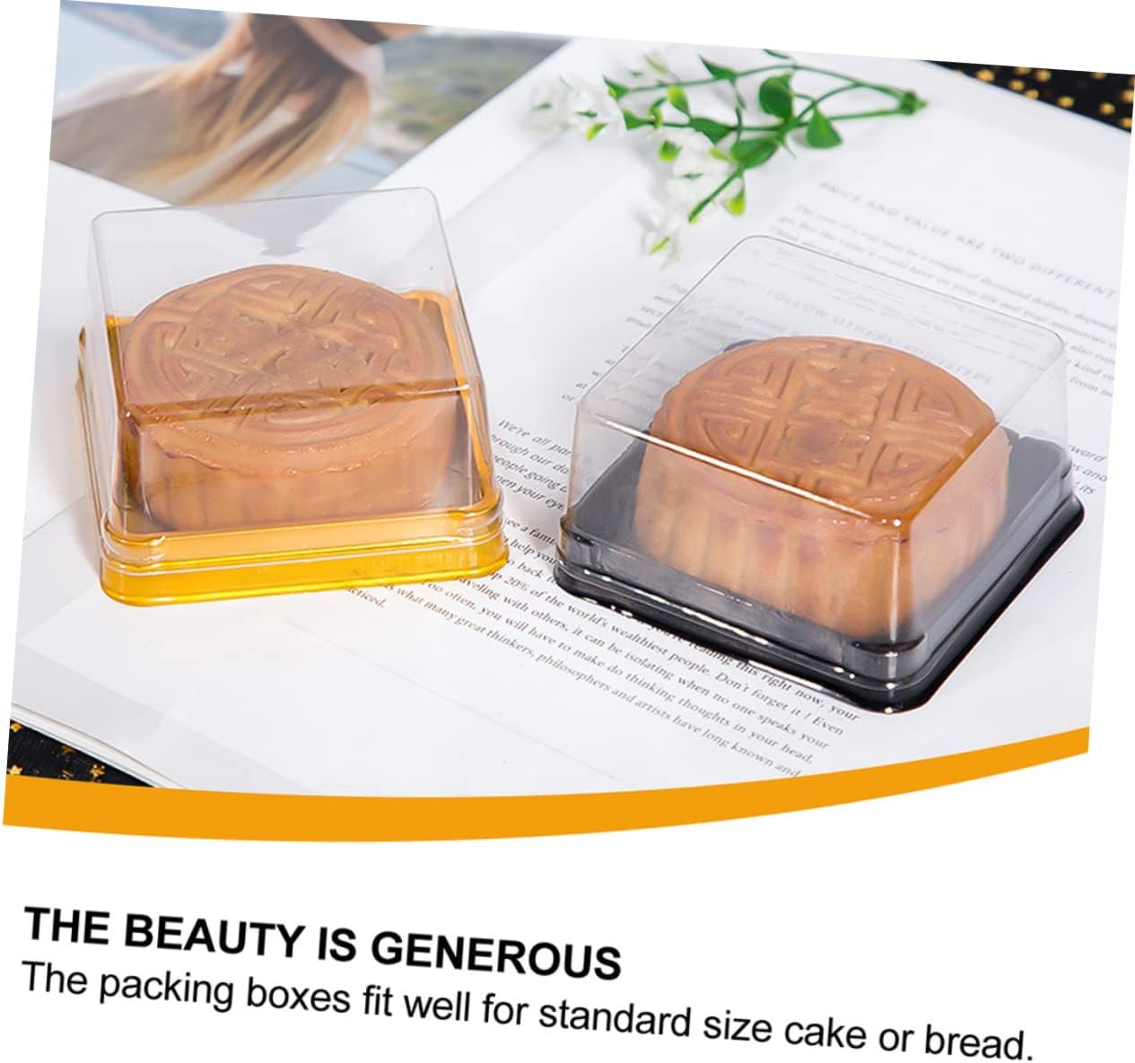 100pcs Crafted Pastry Boxes Portable Multipurpose Cake Boxes for Baking Storage Wrapping Black