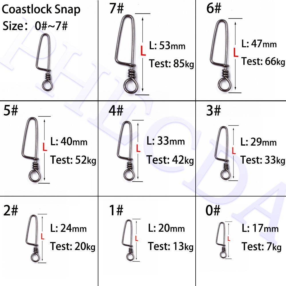 50x boutons-pression de pêche portables à changement rapide, sans nœud