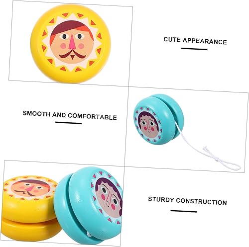 Miniatura 2 de Vaguelly 2pcs Wooden Yo-yo Children Yo-yo Plaything Kid Toys Out Door Toys Wood Yoyo Toys for Kids Toys for Infants Kids Playset Outdoor Wooden