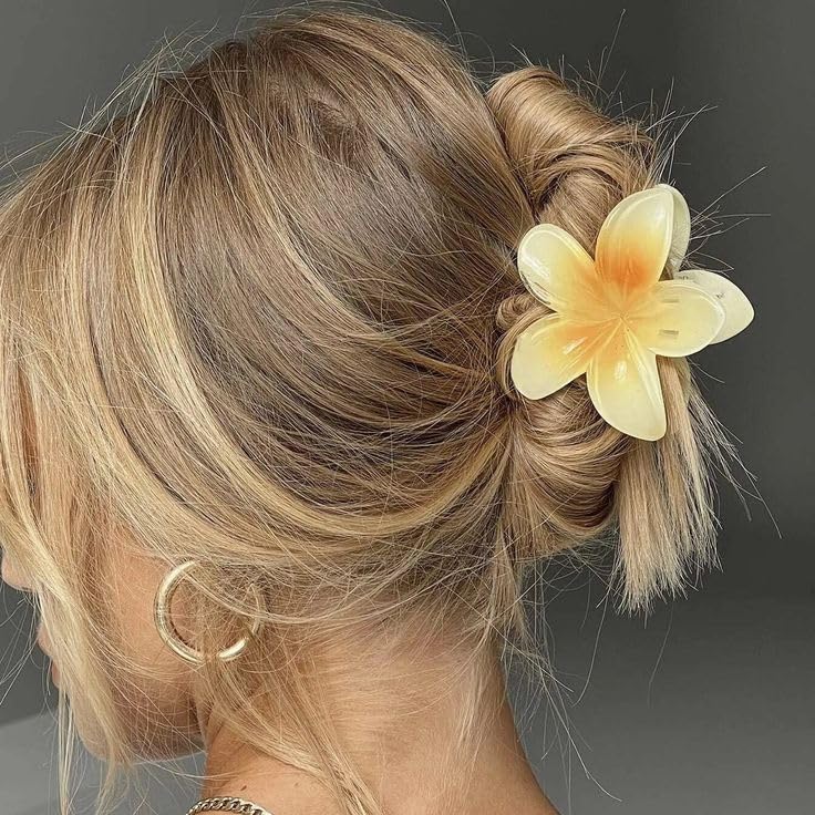 Beautiful Super Bright Multicolor Hair Clips for Women Girls Accessory Strong Non Slip Perfect Hold Thick Hair Long Decorative Floral Cute Set of 3