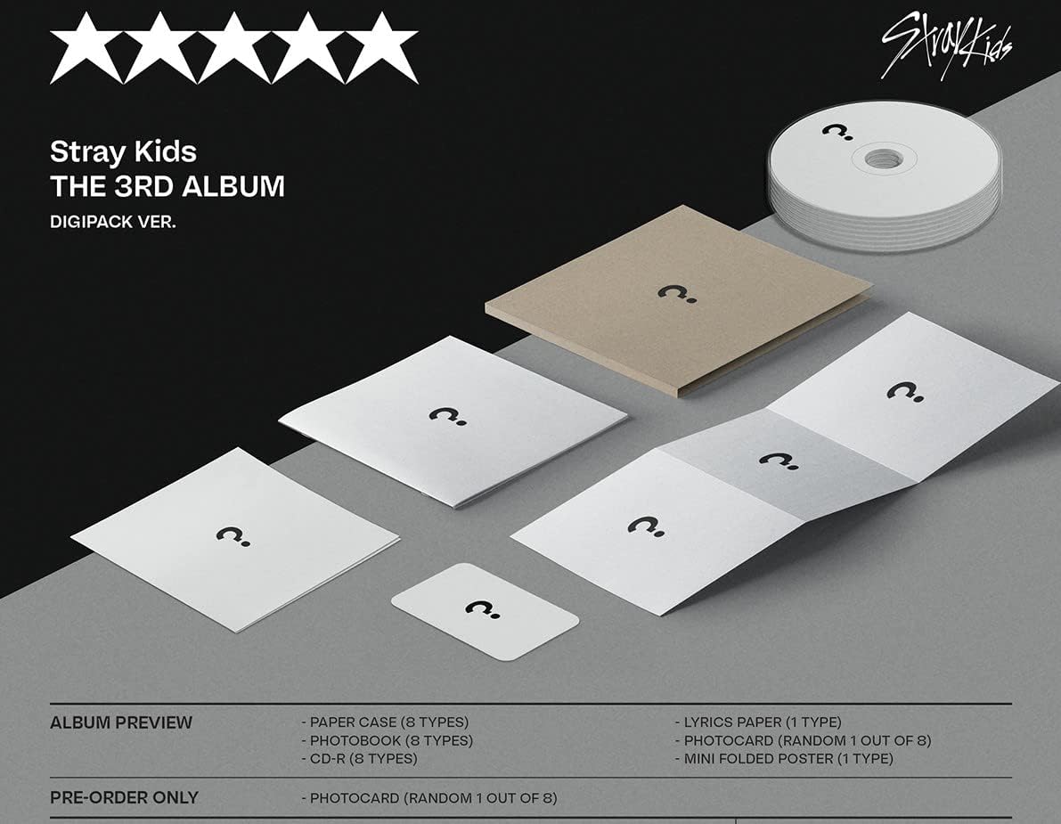Stray Kids 5-STAR 3rd Full Album DIGIPACK 8Ver SET+PREORDER