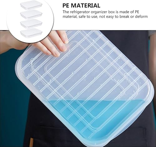 Miniatura 9 de Kichvoe 3 unidades de plástico para tocino, apilable, soporte hermético para queso, fruta, verduras, cortes en frío, recipientes de almacenamiento