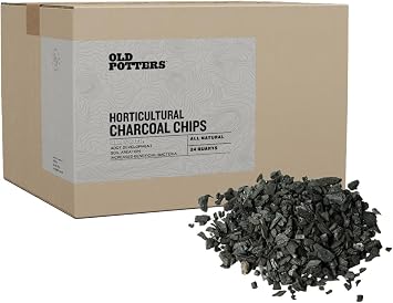 Old Potters Premium Horticultural Charcoal Chips, Natural Soil Amendment for Areation and Healthy Microbe and Plant Growth. 24 Quarts
