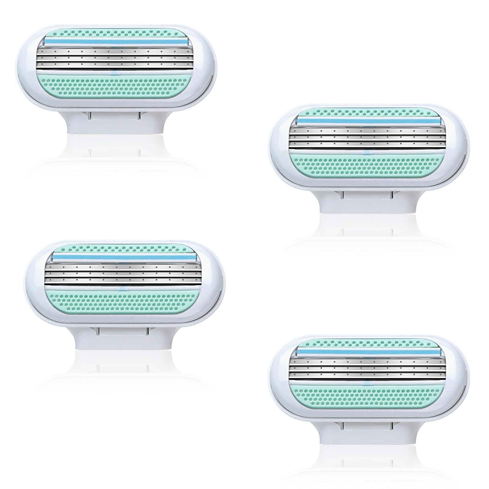4 piezas de recambio de cuchillas, Deluxe suave sensible de los recambios de las cuchillas con cinta lubricante protectora cuchillas de afeitar femenino de afeitar ultra cómodo producto cuchillas de