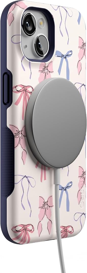 Casely iPhone 13 Case | Coquette Girlie | Pastel Bows | Bold Protective Design | Compatible with MagSafe