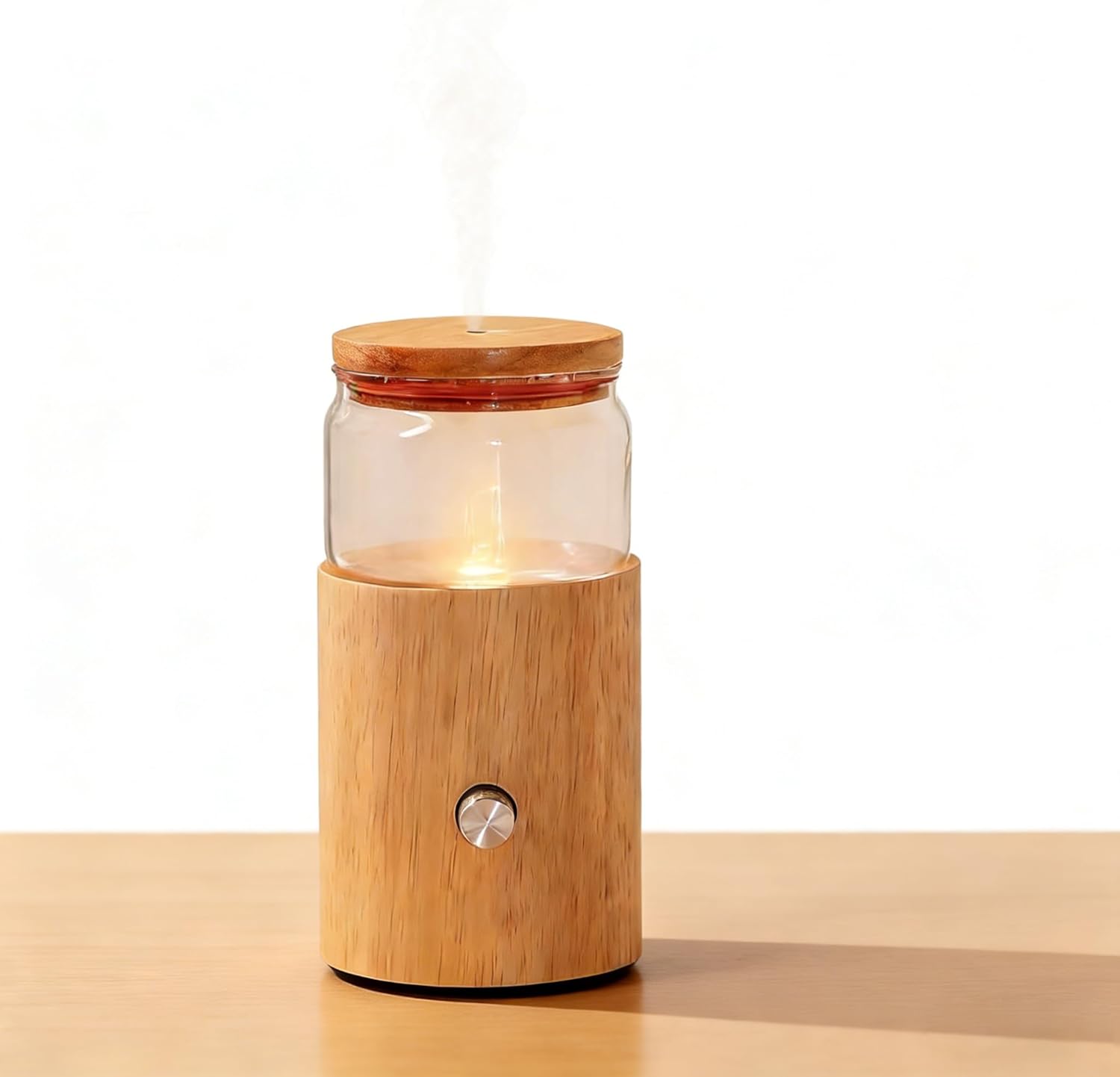 Waterless Essential Oil Diffuser - Electric Wood Glass Ultrasonic Fragrance Aromatherapy Scent Aroma Diffuser for Home Car, Cold Air Smart Therapy Nebulizing Aromas Difusor para Casa Carro