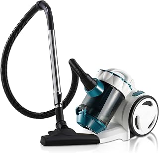 Aspirador de Trineo sin Bolsa, 800 W para aspiradora sin Bolsa con Cable, 17 kPa de Potencia de succión, filtración HEPA, manejable para escaleras y Muebles, Ligero, Potente y fácil de Usar