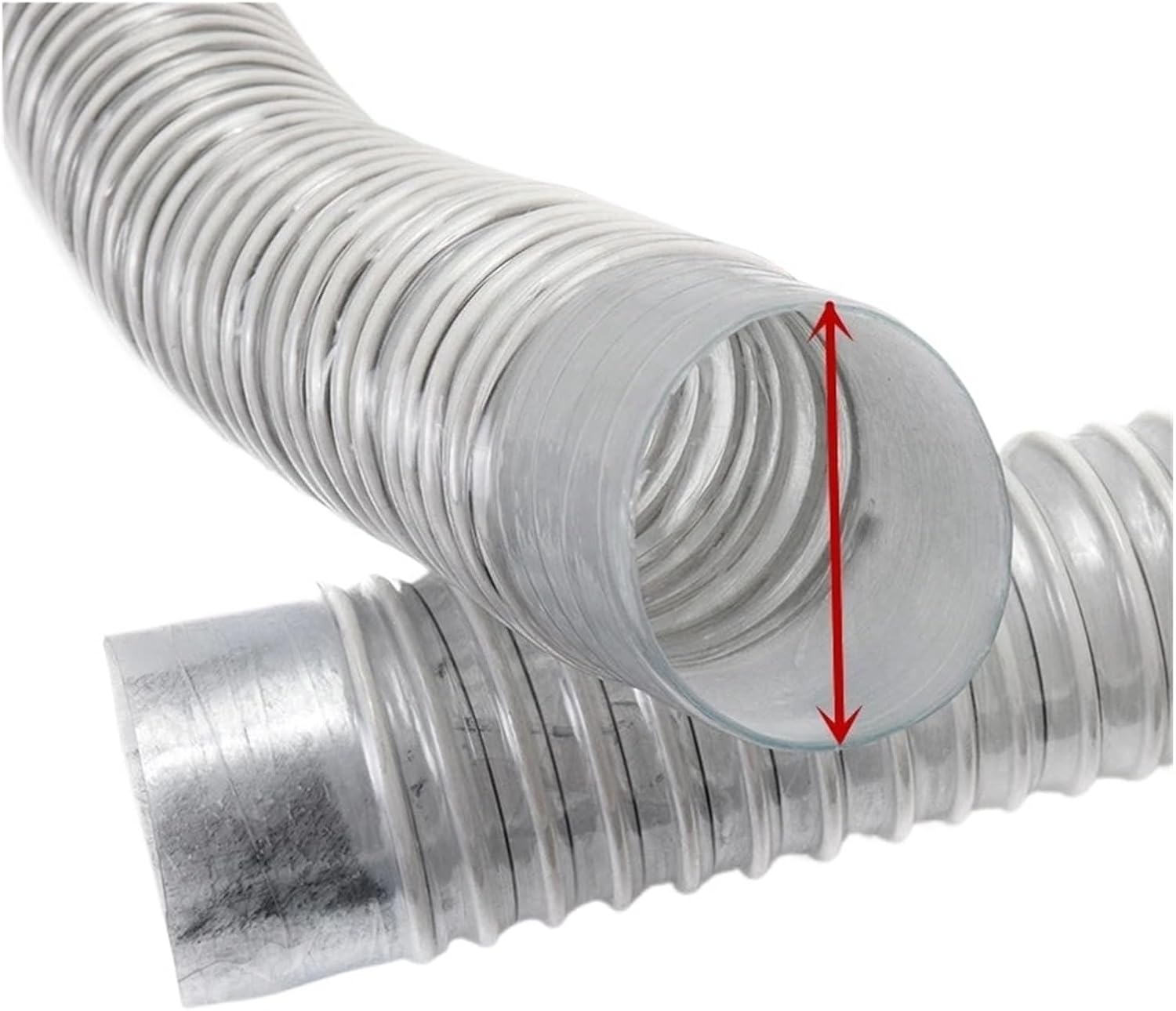 50mm Inner Diameter PVC Vacuum Hose, Industrial Dust Collection Pipe For Woodworking(2 m)