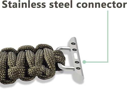 Miniatura 5 de Llavero con clip de paracaídas compatible con Apple Watch Series Ultra 2, iWatch Series 9, 8, 7, 6, 5, 4, 3, 2, 1 SE, correa trenzada militar,