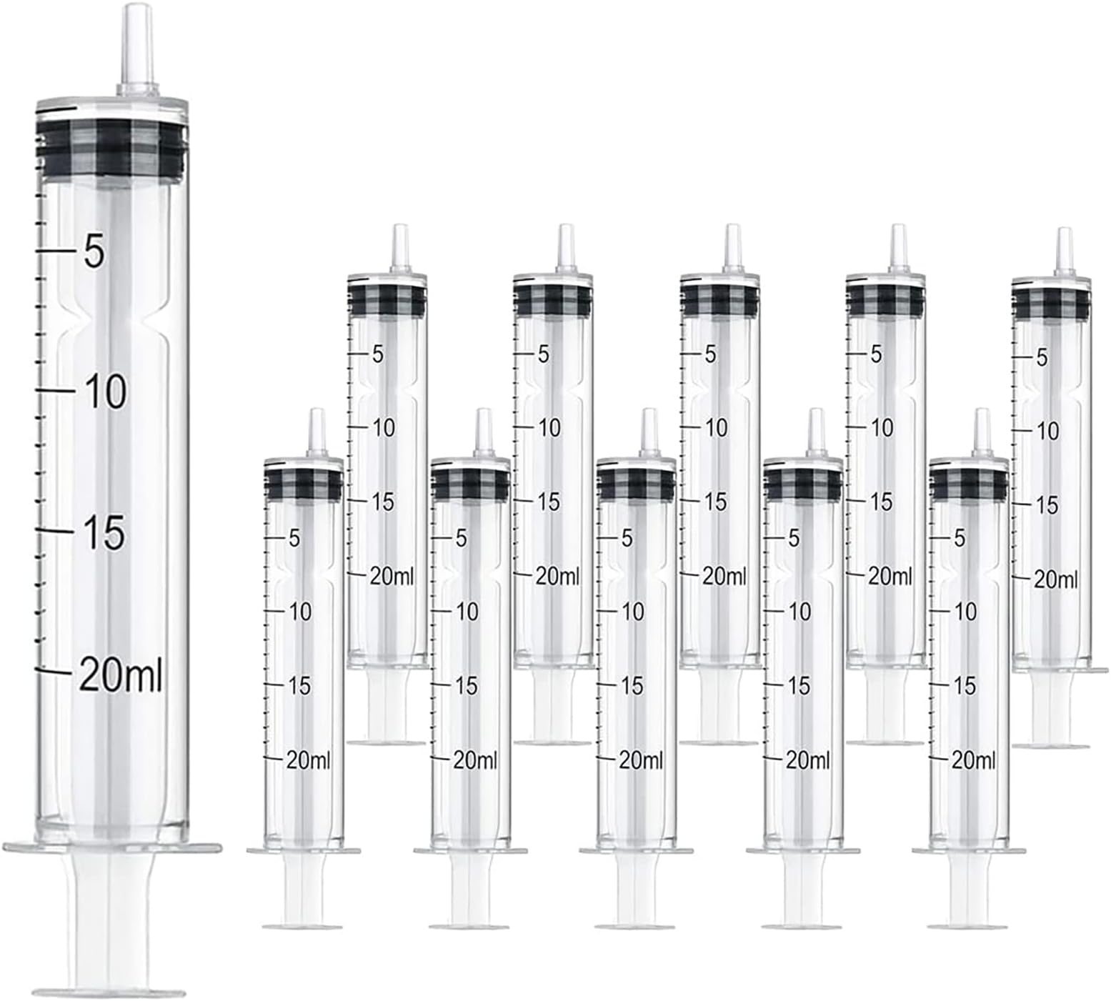 10 Pack 20cc Syringes, 20ml Plastic Syringe Individually