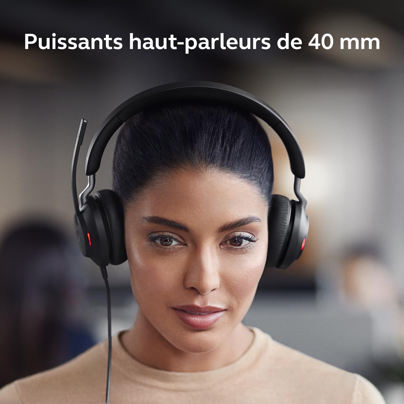 Jabra Evolve2 40 SE Casque stéréo Filaire avec réduction du Bruit, Technologie à 3 Microphones et câble USB-C - Certifié MS Teams, Compatible avec Toutes Les Autres Plateformes - Noir