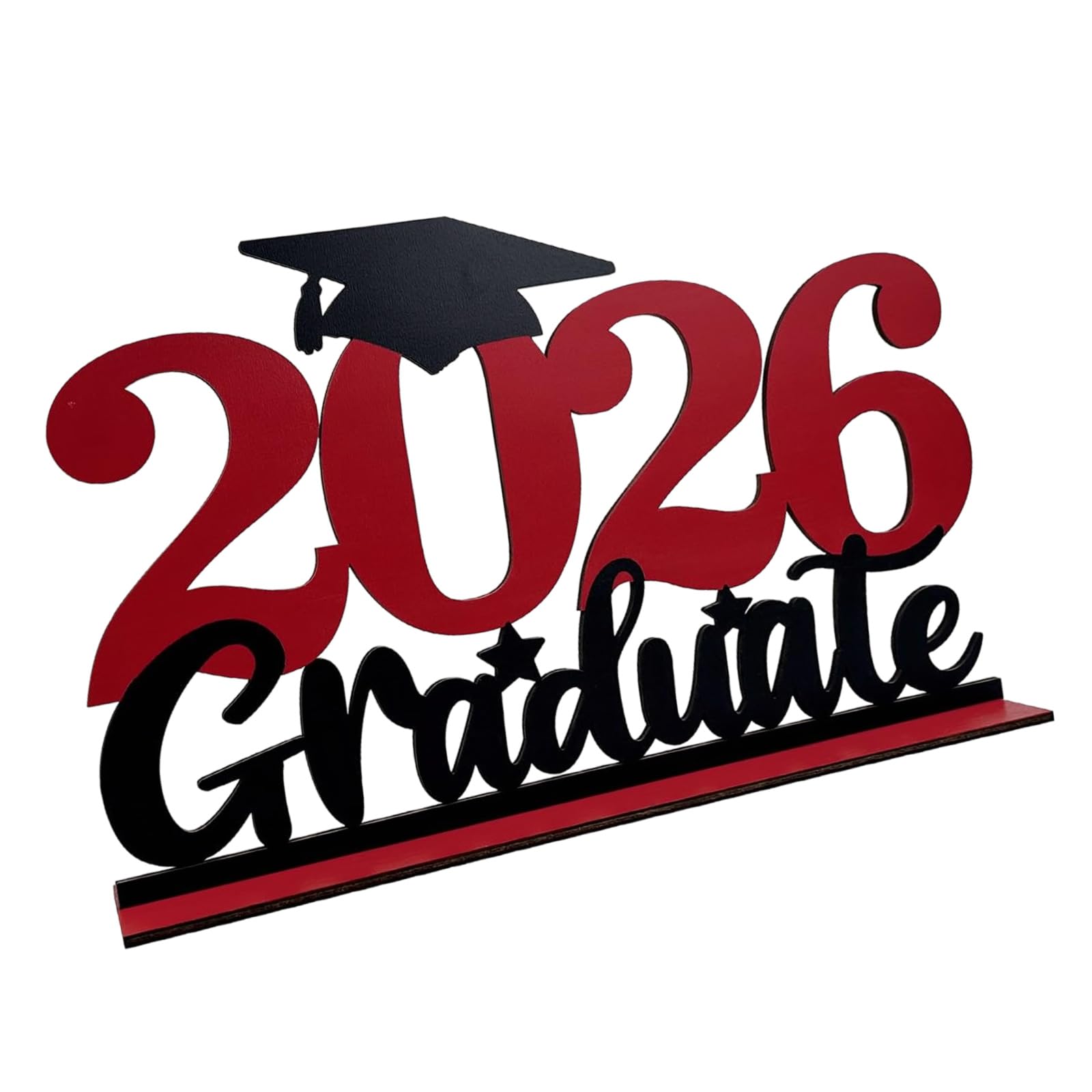 Stylish 2026 Graduation Year Keepsakes Artificial Wooden Table Sign for 2026 Congrat Grad Party Decoration Supplies Graduation Ceremony Decorations