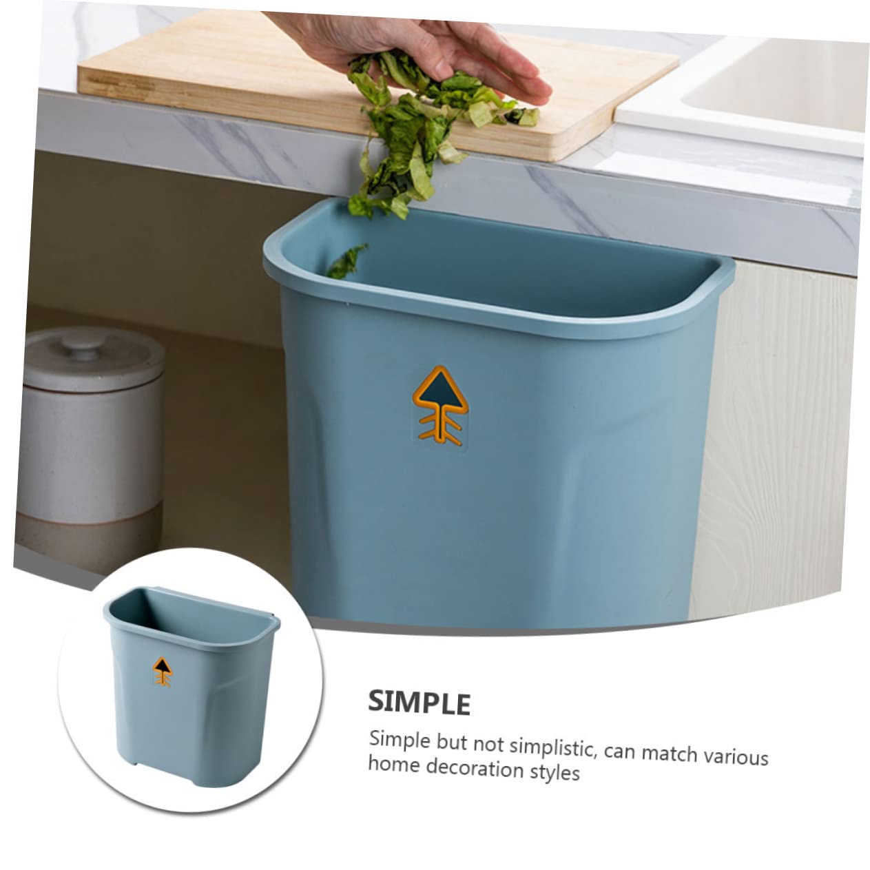 MAGICLULU Waste Storage Bin Kitchen Trash Can Sturdy Plastic Easy to Use Wash for Kitchen Cabinet Doors Random