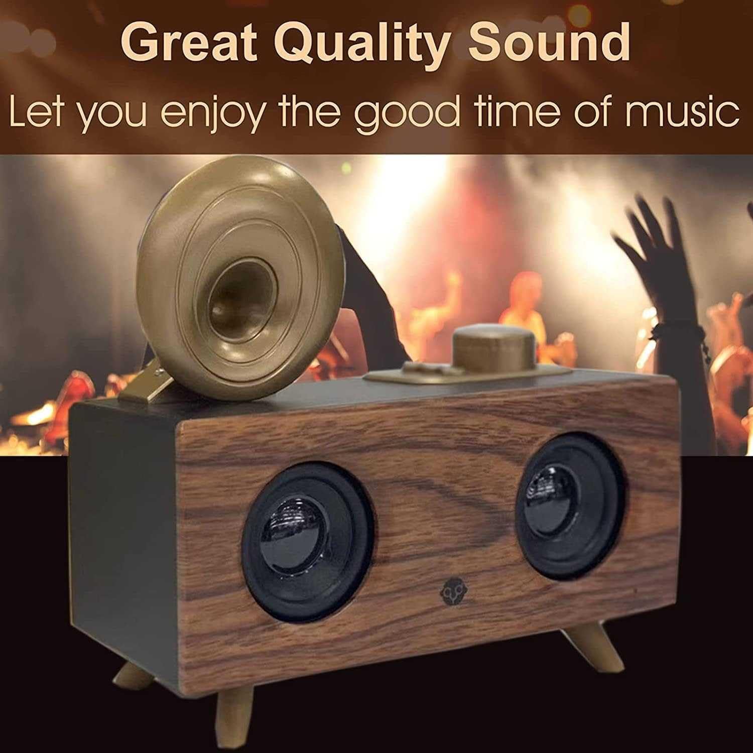 Drewniany głośnik retro radio Bluetooth – wciągający dźwięk, subwoofer FM, karta AUX/TF / USB, przenośne kreatywne odtwarzanie muzyki.