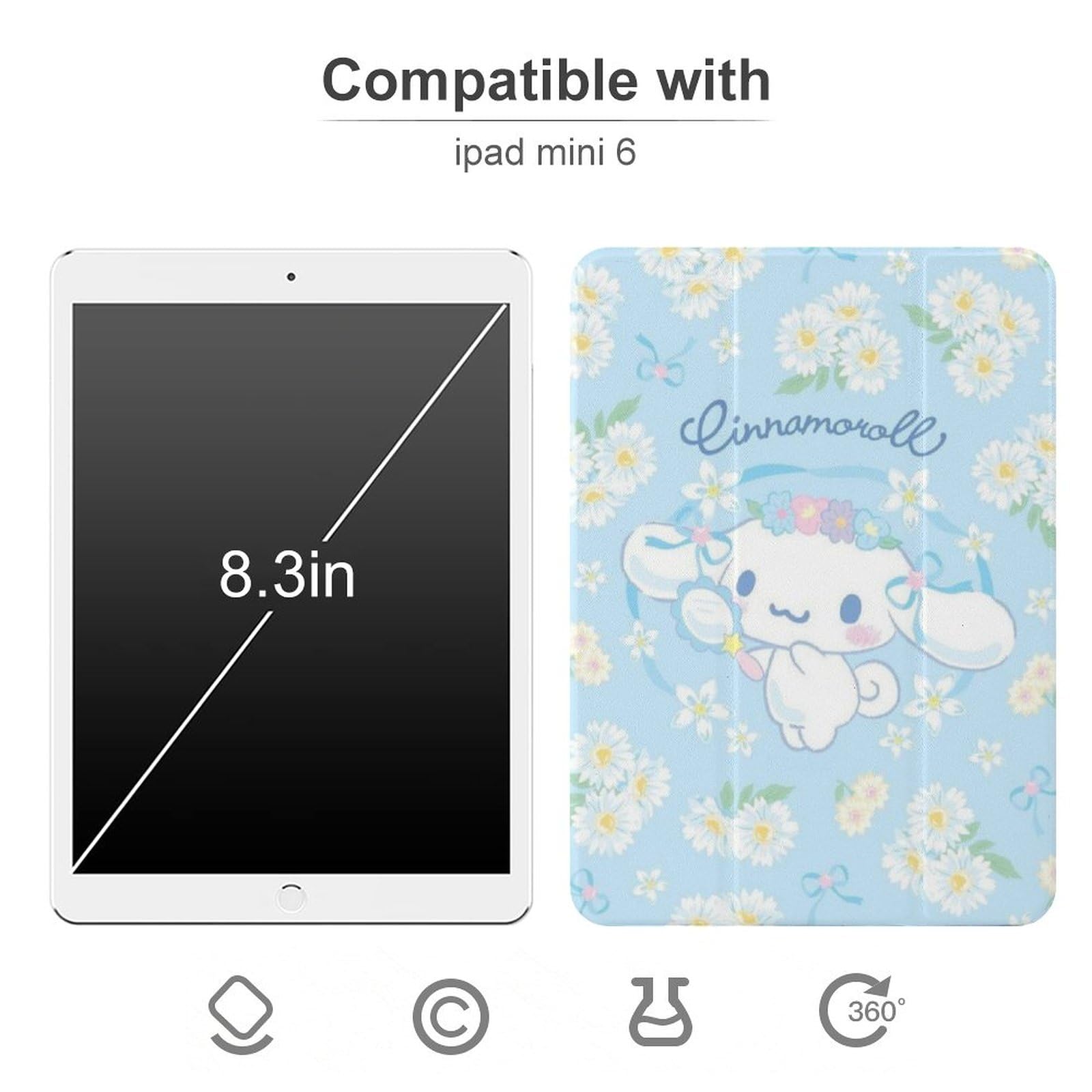 Amazon.co.jp: シナモロール シナモン iPad Mini6 ケース iPad Mini6