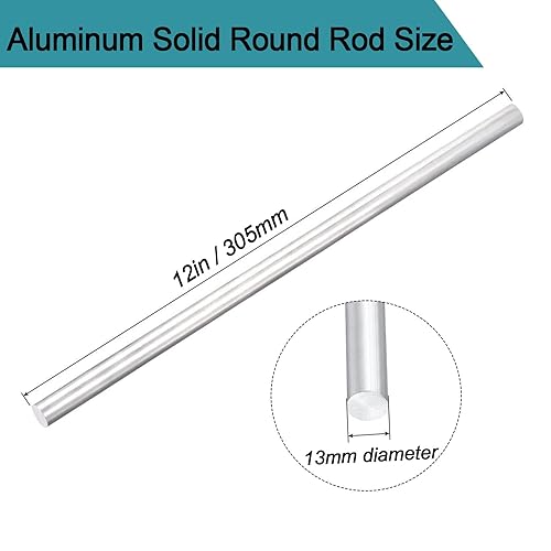 Miniatura 3 de 5 piezas 12 "aluminio 6061 redondo varilla 12" largo sólido T6511 torno extruido stock