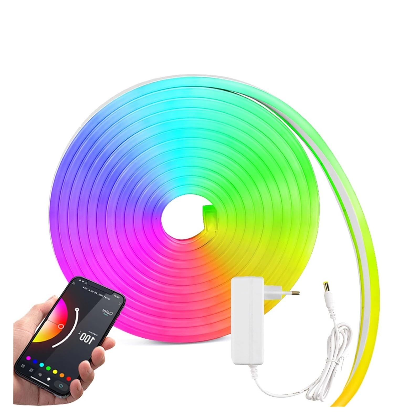 DC12V RGB Neon LED Streifen Silikon Abdeckung Mit Zigbee3.0 Wifi Smart Controller Control Wohnkultur EU Stecker 1M-5M(2m)