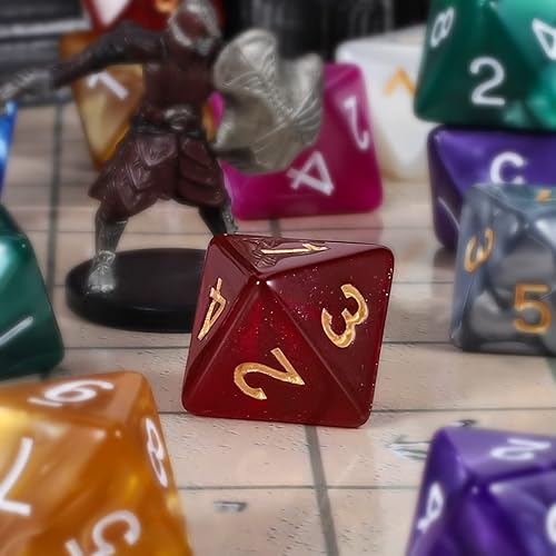 Miniatura 4 de CiaraQ Dados poliédricos DND (100 unidades) con una bolsa de dados compatibles con juegos de mesa de rol de Dungeons and Dragons DND RPG MTG