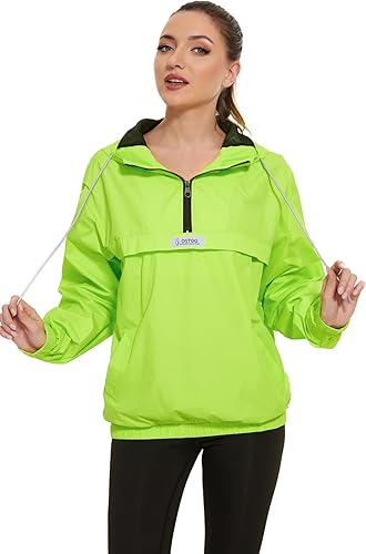 Miniatura 3 de OSTOO Chaqueta impermeable ligera para mujer, para correr, ciclismo, con capucha, para senderismo, rompevientos