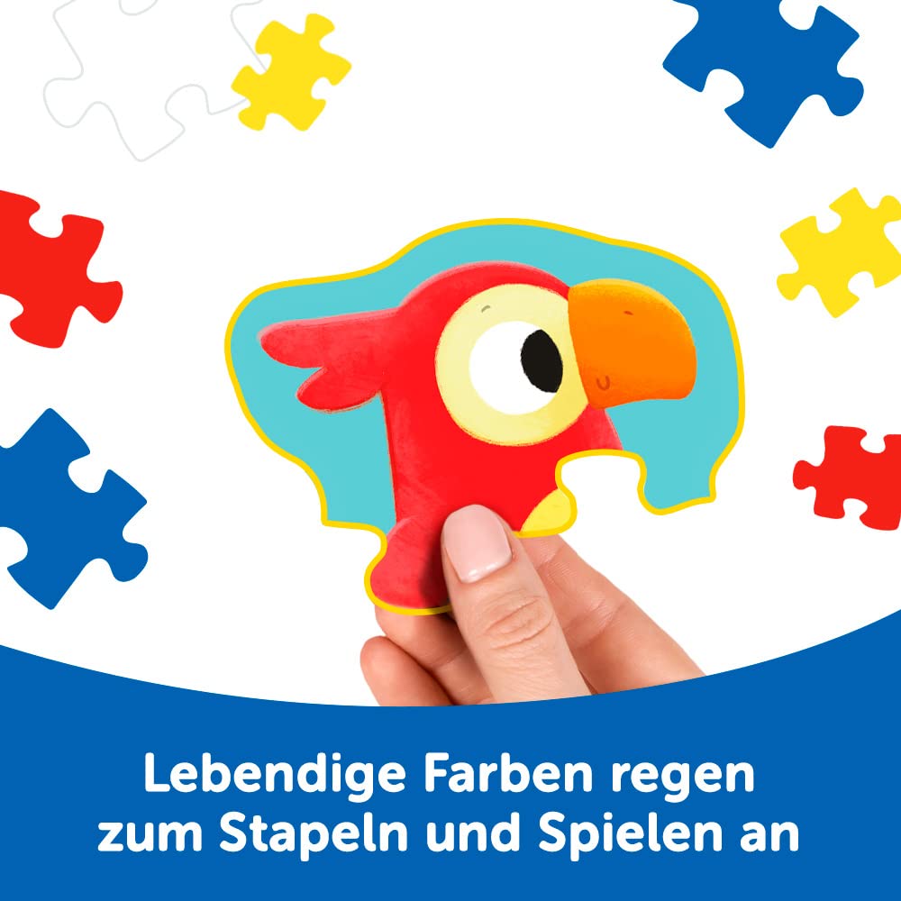 Trefl Primo Baby-Puzzle „Exotische Tiere“ – 6 Puzzles Von 2 Bis 6 Teilen, Extra Dicke Pappe, Ab 2 Jahre