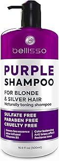 Purple Shampoo - Toner for Blonde Hair - Sulfate and Paraben Free - More Balanced Color Treated, Bleached, Silver, White and Gray Hair - No More Orange, Straw Yellow and Brassy Tones - Women and Men