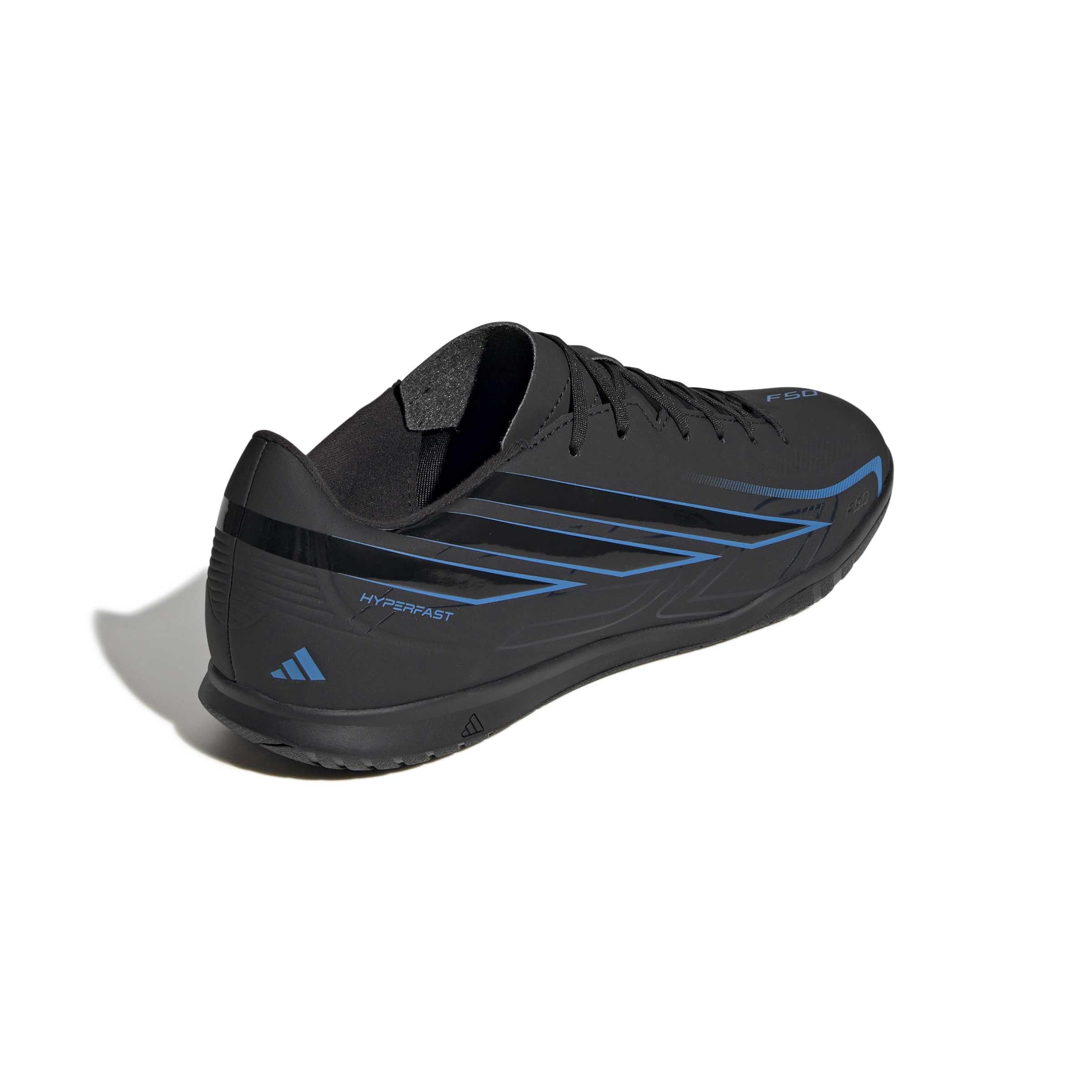 adidas Uniseks F50 Hyperfast Club Indoor Football Shoes, core black/core black/Lucid Ray Blue, 43 1/3 EU