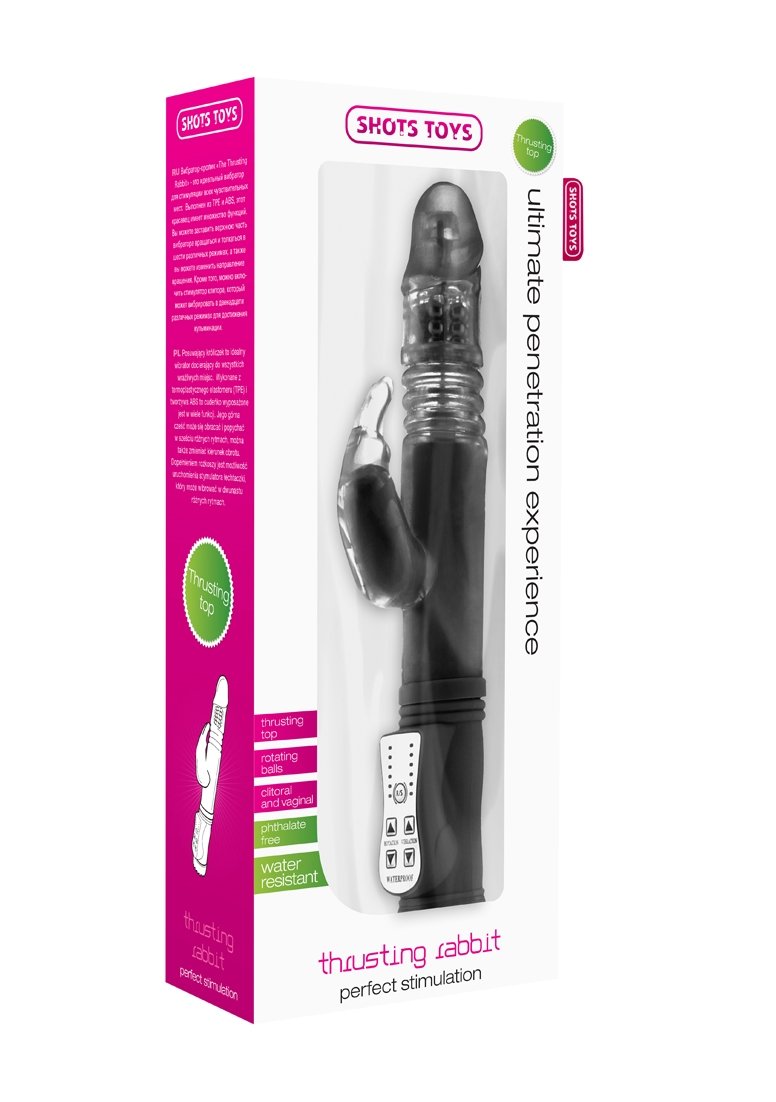 Shots Toys Vibratore Rabbit con Funzione Up & Down, Nero - 1 Prodotto