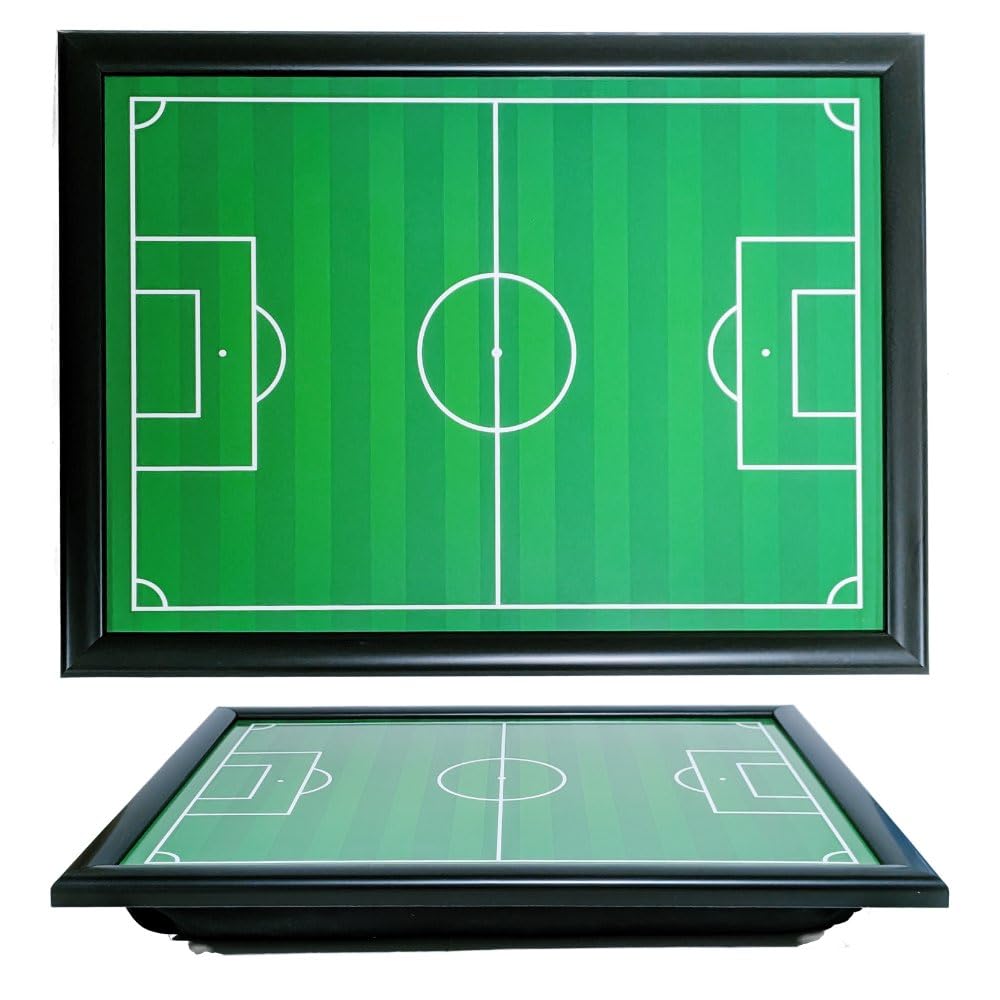 The Leonardo Collection Football Pitch - Black Frame Cushioned Lap Tray (Football Pitch - Black Frame)