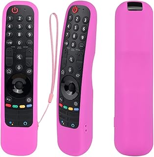 جراب ريموت كنترول سيليكون M2 لتلفزيون ال جي ماجيك MR22GN MR22GA MR21GC MR21N MR21GA 2021 بخاصية التحكم الصوتي اليكسا من اوستيا بينك زهري