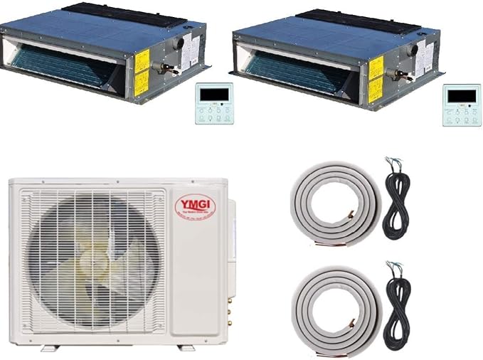 YMGI Two Zone 22 SEER Dual Zone 24000 BTU 2 Zone 12000