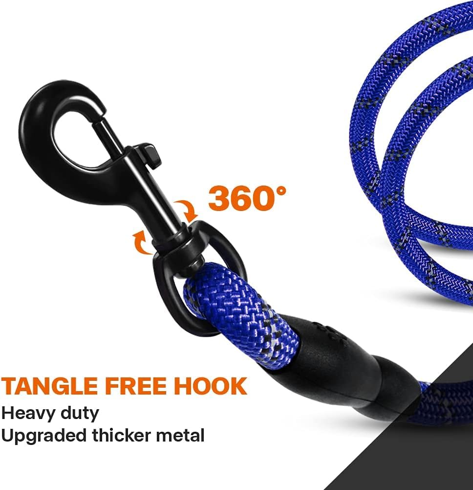 Dog Lead with Soft Padded Handle, 1.2m Reflective Dog Lead and Multi-Colour for Small Dogs 1.0cm, Blue, Blue, 1.2m, 1.2 meters - Image 2
