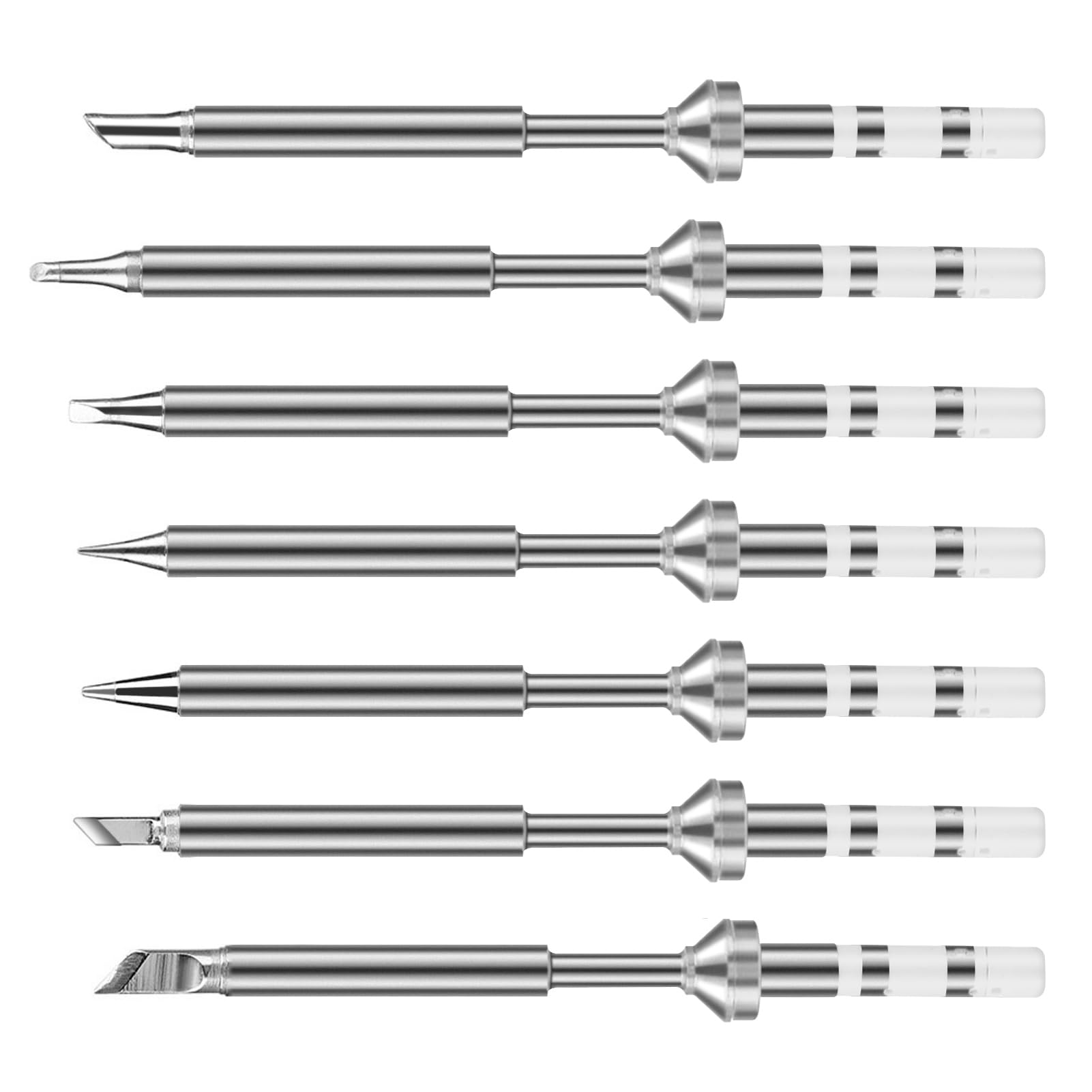 7 Mini Punte di Saldatura in Acciaio Inox per sostituire Il Saldatore Ts100, Set Saldatore Portatile per Esterni, Mini Ricambio per Saldatore Digitale (7 Pezzi)