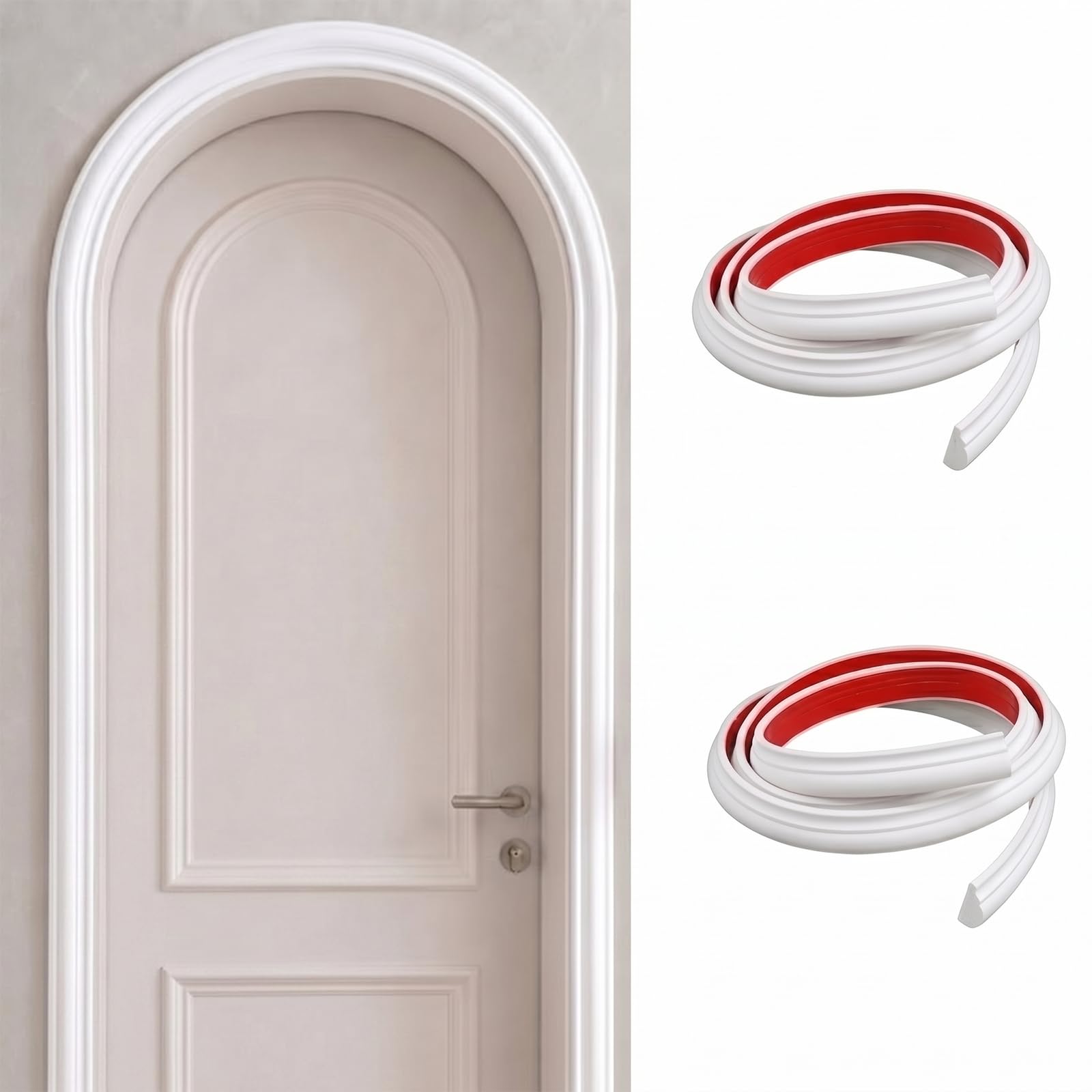 CBBEONRN Peel And Stick Wall Molding Trim PVC Flexible Self Adhesive Molding Trim for Walls, Edges, Borders, Window Frames, White Waterproof W 1.1cm, L 10m