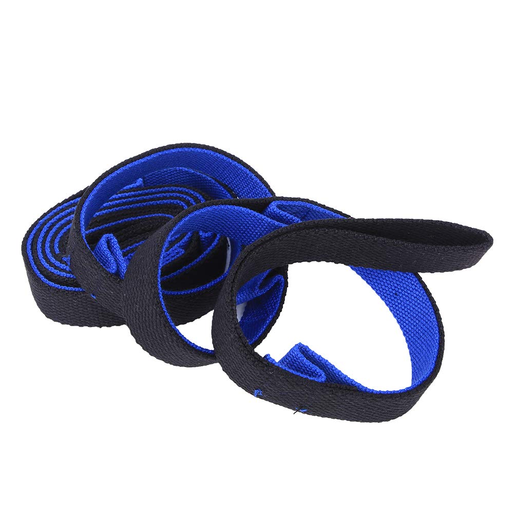 Yoga Stretch Belt High Elasticity Leg Training Strap for Flexibility Exercise Fitness Gym, Blue + Black, 2m (Blue and Black)