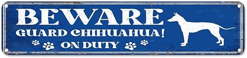 Miniatura 10 de Letrero de metal con texto en inglés Beware of Dog Beware of Dog Beware Pit Bull Terrier On Duty, letrero de metal personalizado para perro,