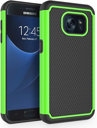 Galaxy S7 Case, [Shockproof] Defender Protective Phone Case Cover for Samsung Galaxy S7 5.1", 2016 [Green]