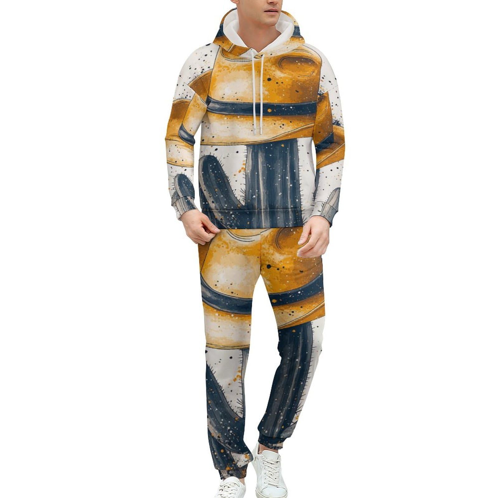 3D fioletowy nadruk męska bluza z kapturem zestaw na co dzień sweter dres